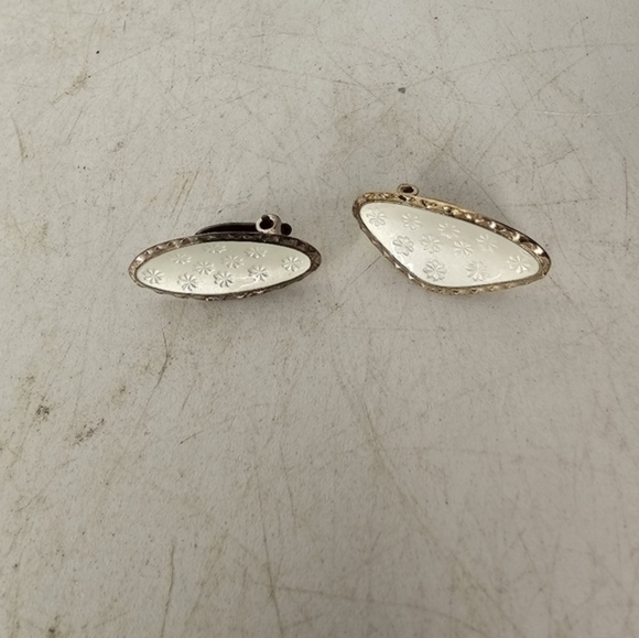 Sterling Silver and enamel clip on earrings by Hans Myrhe‎ - Picture 5 of 10